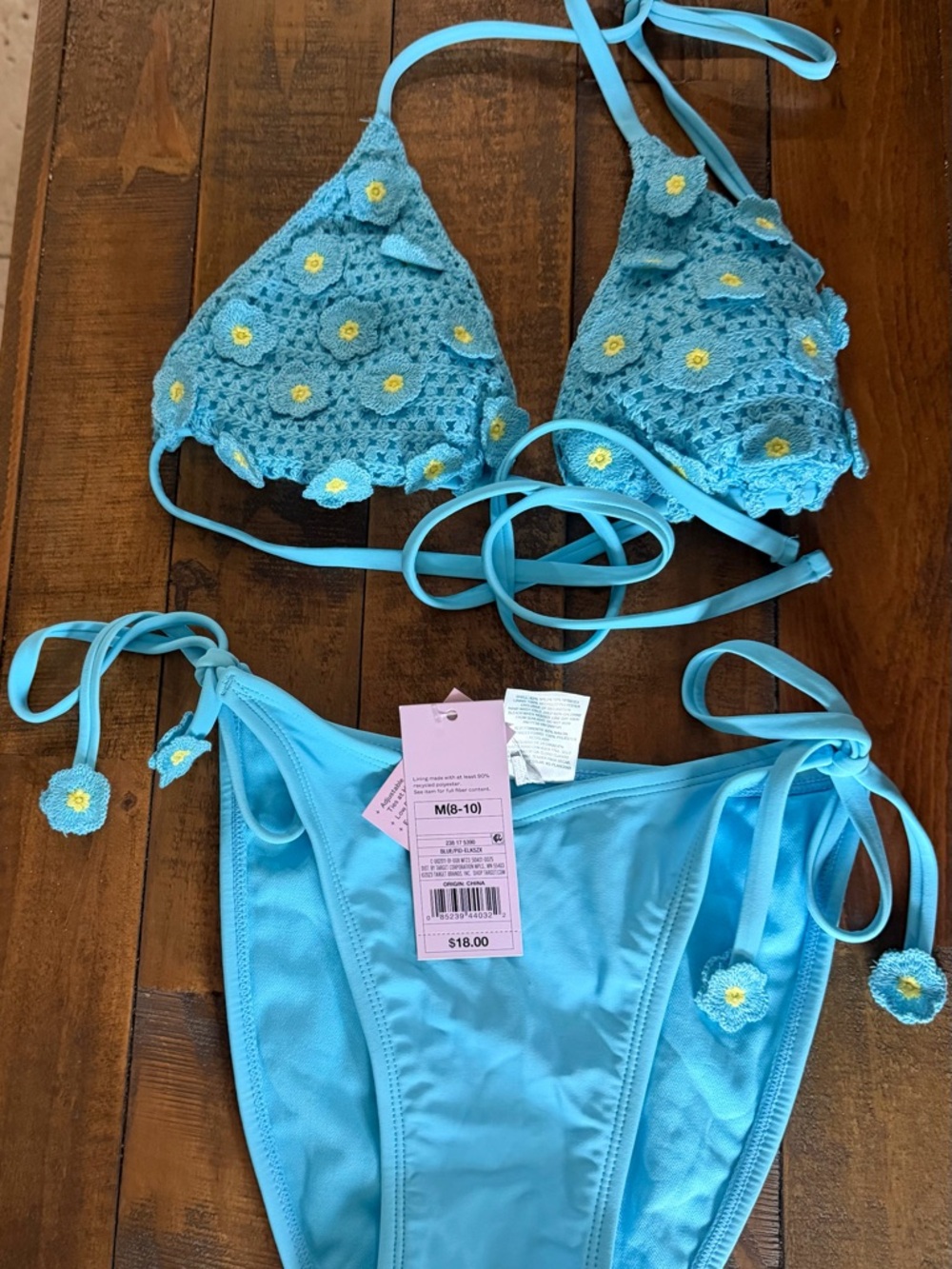 Crochet bikini set crochet blue size medium
